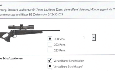 Eine weitere Blaser R8 als Ausbildungswaffe