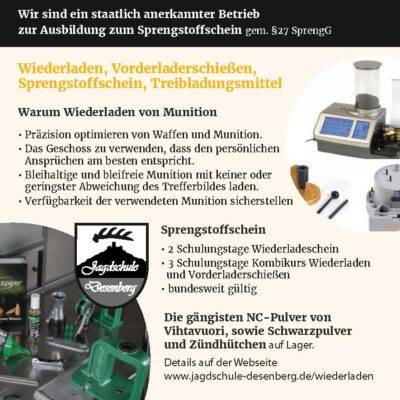 Unser neuer Flyer Wiederladen und Sprengstoffschein ist fertig