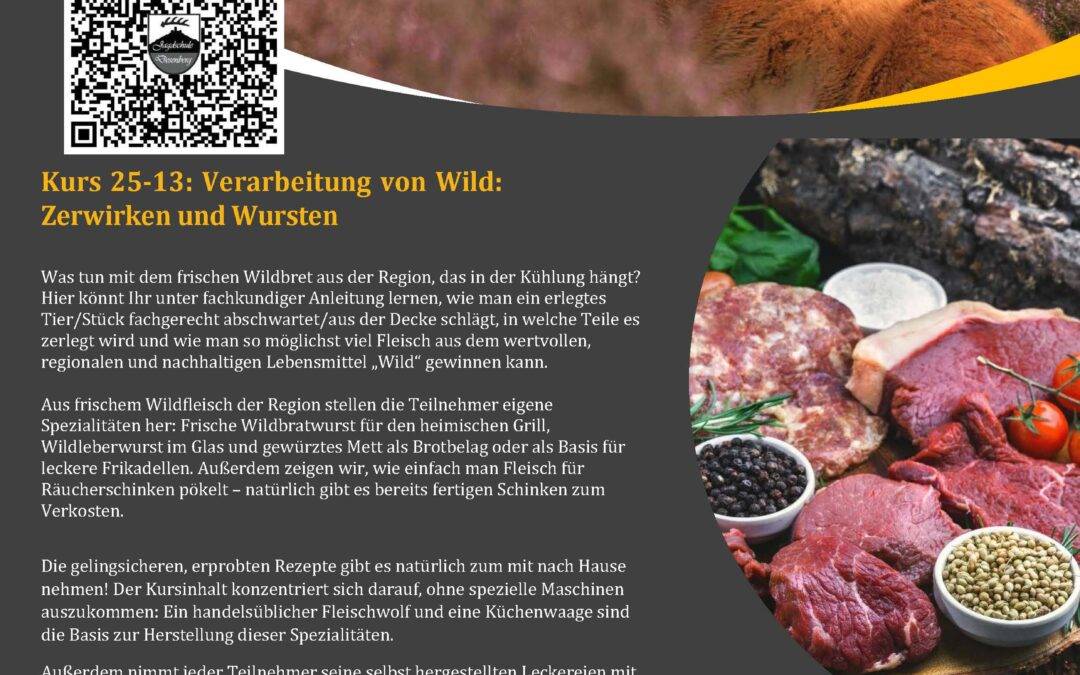 Neuer Wild Zerwirk- und Wurstekurs